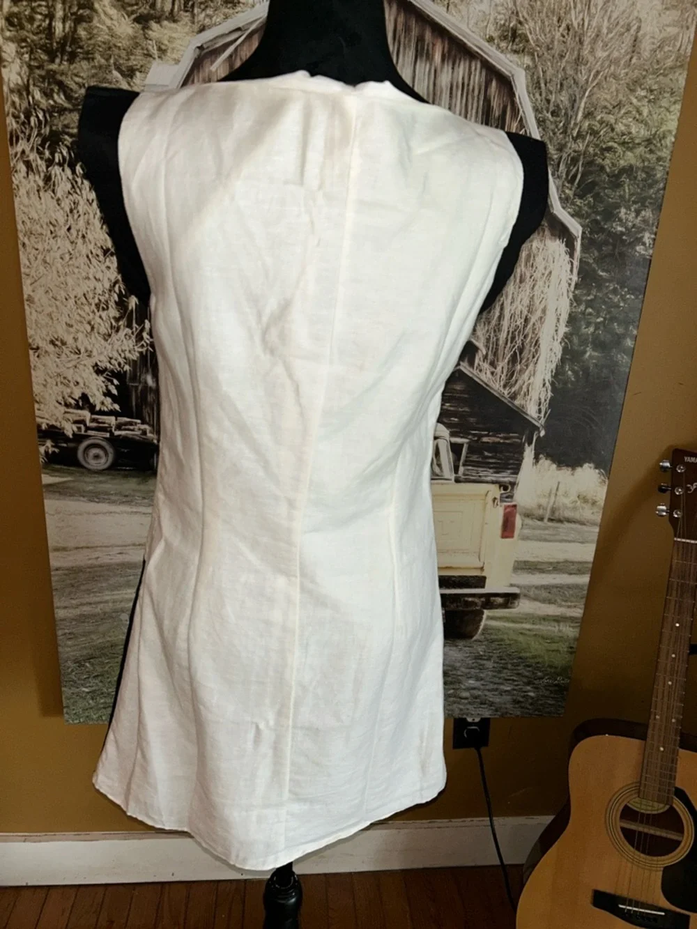 Authentic Louis Vuitton Black & White Sleeveless Patchwork dress